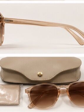 Carrera Women's Transparent Beige Sunglasses with Brown Gradient Lenses